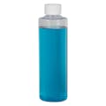 8 oz. Clear PVC Cylindrical Bottle with 24/410 White Ribbed CRC Cap with F217 Liner