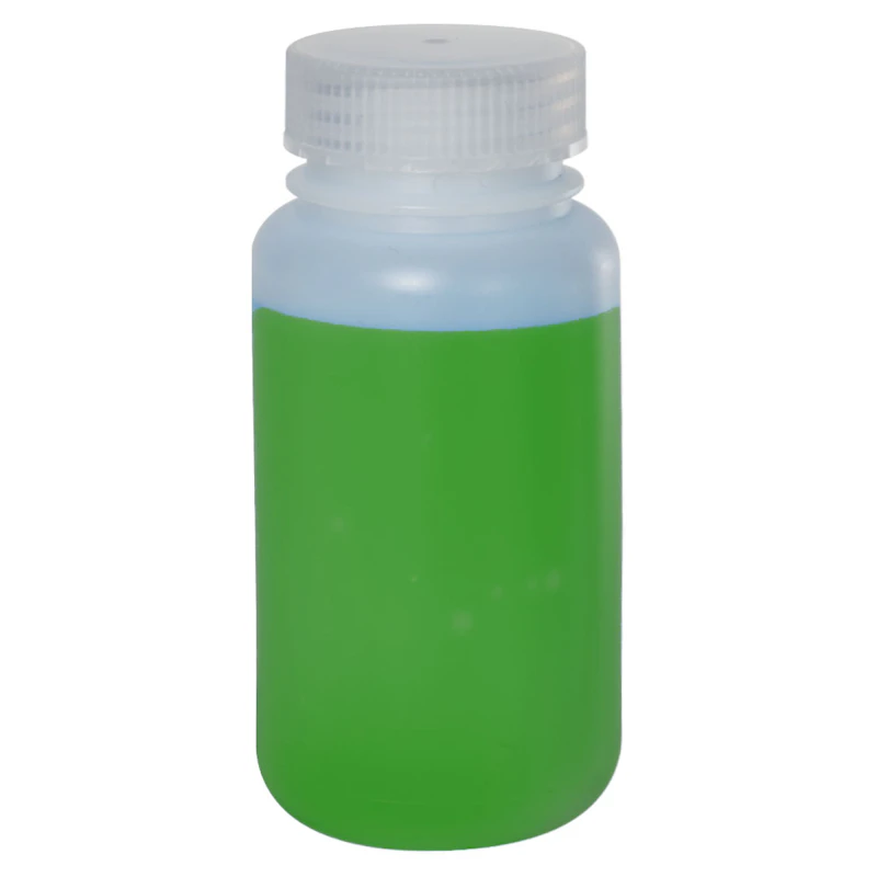 250mL HDPE Wide Mouth Bottle with 43/415 Polypropylene Cap