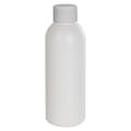 2 oz. White HDPE Cosmo Bottle with 20/410 White Ribbed Cap with F217 Liner