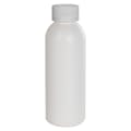 2 oz. HDPE White Cosmo Bottle with 20/410 White Ribbed CRC Cap with F217 Liner