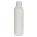 4 oz. HDPE White Cosmo Bottle with 24/410 White Ribbed Cap with F217 Liner