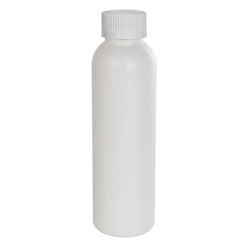 4 oz. White HDPE Cosmo Bottle with 24/400 White Ribbed Polypropylene Child-Resistant Cap (CRC) with F217 Liner