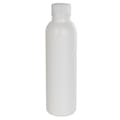 4 oz. White HDPE Tall Cosmo Bottle with 24/410 White Ribbed CRC Cap with F217 Liner