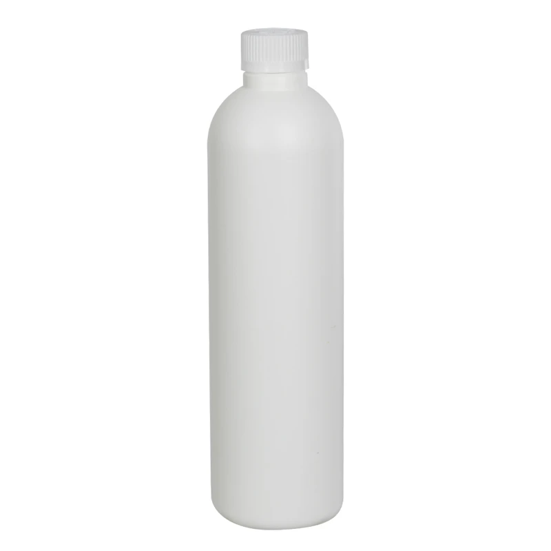 8 oz. White HDPE Cosmo Bottle with 24/400 White Ribbed Polypropylene Child-Resistant Cap (CRC) with F217 Liner
