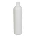 8 oz. White HDPE Cosmo Bottle with 24/410 White Ribbed CRC Cap with F217 Liner