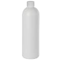 16 oz. HDPE White Cosmo Bottle with 24/410 White Ribbed Cap with F217 Liner