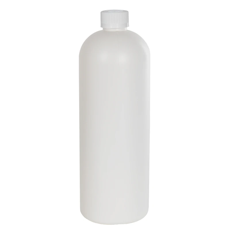 32 oz. White HDPE Tall Cosmo Bottle with 28/400 White Ribbed Polypropylene Child-Resistant Cap (CRC) with F217 Liner
