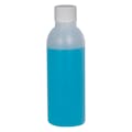2 oz. Natural HDPE Cosmo Bottle with 20/410 White Ribbed Cap with F217 Liner