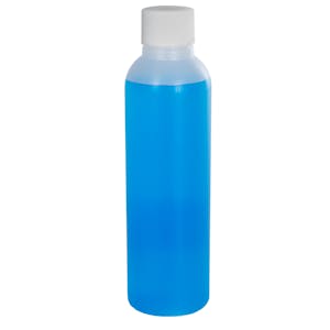 4 oz. Natural HDPE Cosmo Bottle with 24/410 White Ribbed Cap with F217 Liner