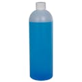 16 oz. Natural HDPE Cosmo Bottle with 24/410 White Ribbed Cap with F217 Liner