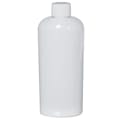 4 oz. White PET Cosmo Oval Bottle with 20/410 White Ribbed Cap with F217 Liner