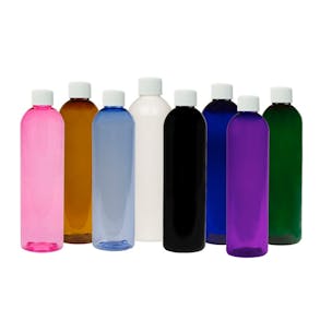 PET Color Cosmo Round Bottles with Plain Caps