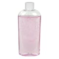 6 oz. Clear PET Cosmo High Clarity Oval Bottle with 24/410 White Ribbed Cap with F217 Liner
