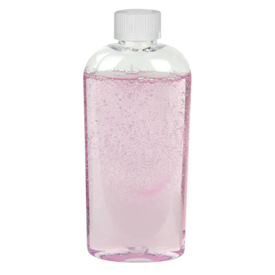 6 oz. Clear PET Cosmo High Clarity Oval Bottle with 24/400 White Polypropylene Ribbed CRC Cap with F217 Liner