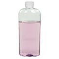 15.2 oz. Clear PET Vale High Clarity Oval Bottle with 28/410 White Ribbed CRC Cap with F217 Liner