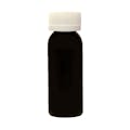 1 oz. Black PET Cosmo Round Bottle with 20/410 White Ribbed CRC Cap with F217 Liner