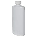 16 oz. White PVC Oval Bottle with 28/410 White Ribbed CRC Cap with F217 Liner