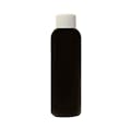 2 oz. Black PET Cosmo Round Bottle with 20/410 White Ribbed Cap with F217 Liner