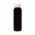 2 oz. Black PET Cosmo Round Bottle with 20/410 White Ribbed CRC Cap with F217 Liner