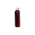 2 oz. Light Amber PET Cosmo Round Bottle with 20/410 White Ribbed Cap with F217 Liner