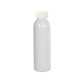 4 oz. White PET Cosmo Round Bottle with 24/410 White Ribbed CRC Cap with F217 Liner