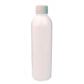 6 oz. White PET Cosmo Round Bottle with 24/410 White Ribbed Cap with F217 Liner