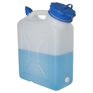 10 Liter Wide Mouth HDPE Jerrican with Blue Vented Cap