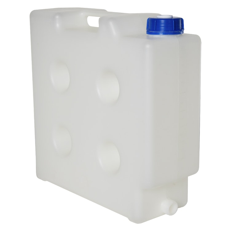 10 Liter Natural Polypropylene Compact Jerrican with Tamper Evident Cap & 3/4" Threaded Connector