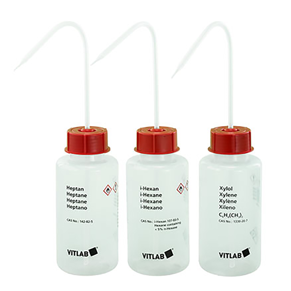 500mL VITsafe™ Xylene Labeled Safety Wash Bottle | U.S. Plastic Corp.