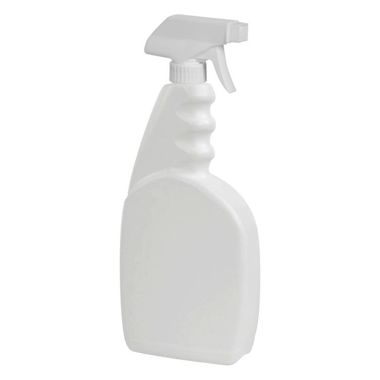 16 oz. White HDPE Plastic Trigger Spray Bottle, 28mm 28-400