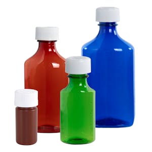 Liquid Bottles with Caps, Dosing Syringes & Adapters