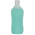 16 oz. Pinch Waist Natural HDPE Bottle with 28/400 White Ribbed CRC Cap with F217 Liner