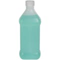16 oz. Natural HDPE Oval Rubbing Alcohol Bottle with 28/410 White Ribbed CRC Cap with F217 Liner