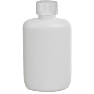 2 oz. White HDPE Oval Bottle with 20/410 White Ribbed CRC Cap with F217 Liner