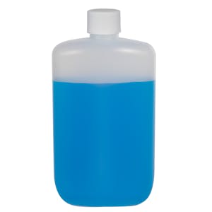 4 oz. Natural HDPE Oval Bottle with 24/410 White Ribbed Cap with F217 Liner