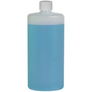 6 oz. Natural HDPE Oval Bottle with 20/410 White Ribbed Cap with F217 Liner