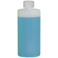 6 oz. Natural HDPE Oval Bottle with 24/410 White Ribbed CRC Cap with F217 Liner