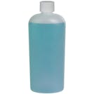 12 oz. Natural HDPE Cosmo Oval Bottle with 24/410 White Ribbed Cap with F217 Liner