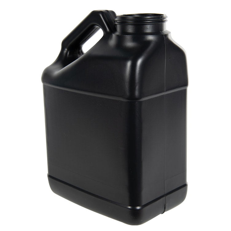 128 oz. Black HDPE F-Style Jug with 63mm Neck (Cap Sold Separately)