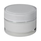 50mL Acrylic White/Silver Round Jar with Lid & Liner