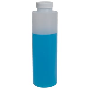 16 oz. Natural HDPE Wide Mouth Bottle with 38/400 White Ribbed Cap with F217 Liner