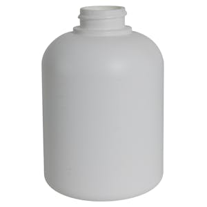 8 oz. White HDPE Celebrity Boston Round Bottle with 28/400 Neck (Cap Sold Separately)