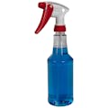 16 oz. Clear PET Spray Bottle with Red & White Sprayer