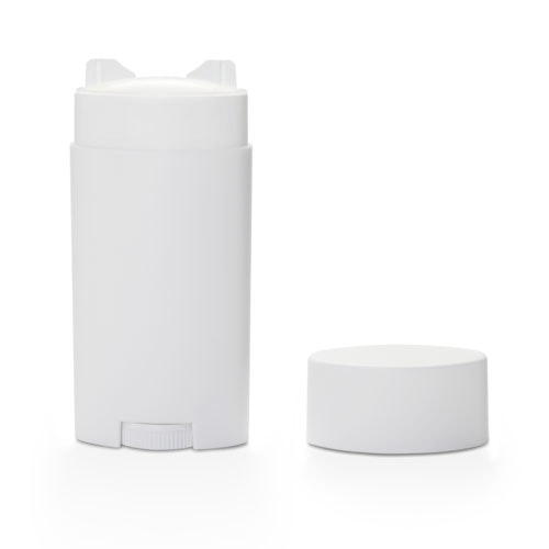 2.65 oz. Traditional White Bottom Fill Deodorant Container with Cap