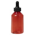 2 oz. Amber Plastic Graduated Oval Bottle with Dropper Cap
