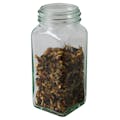 4 oz. Clear Glass French Square Spice Jar with 43/485 Neck (Cap Sold Separately) - Case of 12