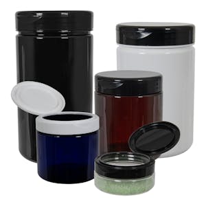 PET Straight-Sided Round Jars with Snap-Top Caps