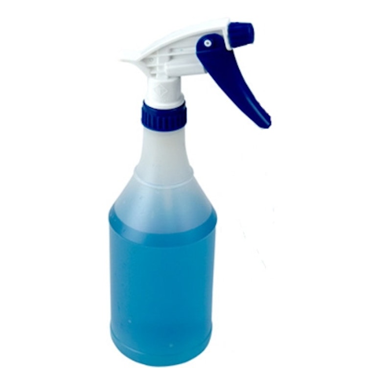 32 oz. White HDPE Trigger Spray Bottle with 28/400 White Polypropylene  Sprayer