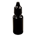 15mL Black Boston Round Bottle with 15mm Dropper Cap