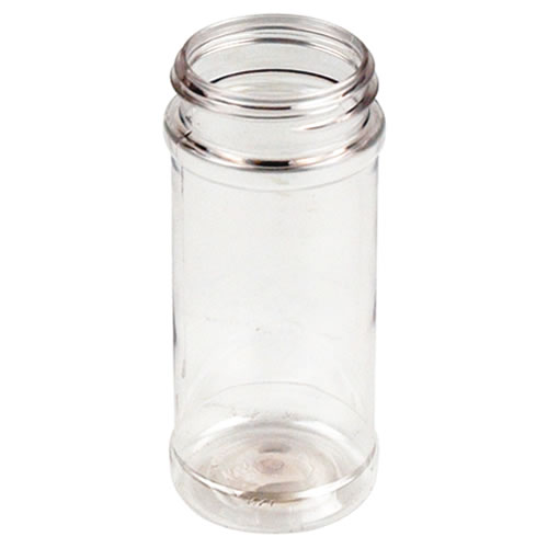 16 oz. Clear PET Round Spice Jar with 63 485 Neck Cap Sold Separately